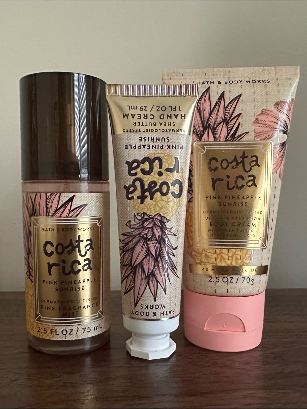 Bath & Body Works Costa Rica Pink Pineapple Sunrise Travel Trio